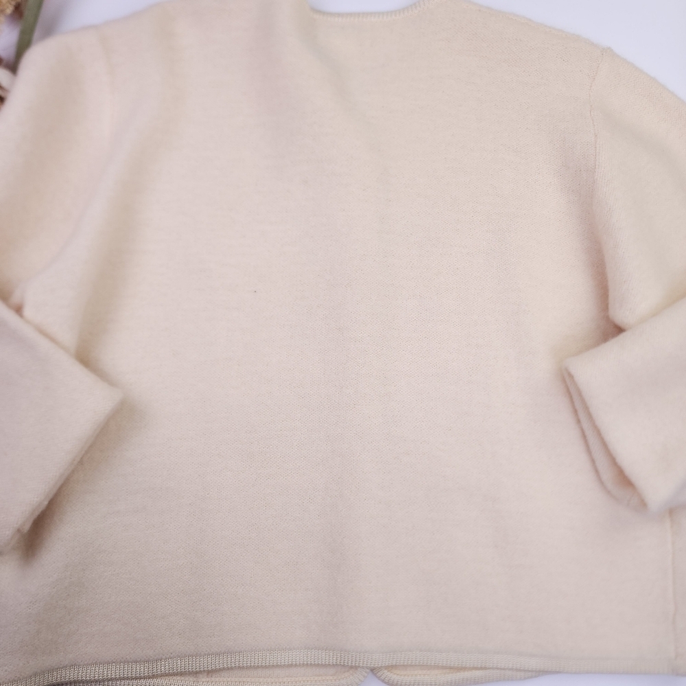 Pendleton Cream Wool Sweater Blazer Sz L - Picture 8 of 8
